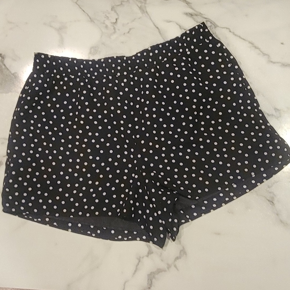Express Black Polka Dot High Waist Women's Shorts